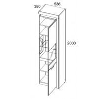 Шкаф с витриной Torino 1V1D P 