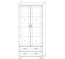 Витрина Сиена 2-х дверная (Бодега Белый) Витрина Сиена 2-х дверная (Бодега Белый)