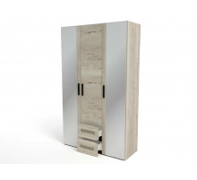 Трехстворчатый шкаф для одежды СМ-12 Мале с зеркалом Трехстворчатый шкаф для одежды СМ-12 Мале с зеркалом